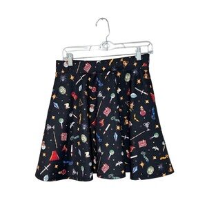 Harry Potter Large Black Print Skater Skirt